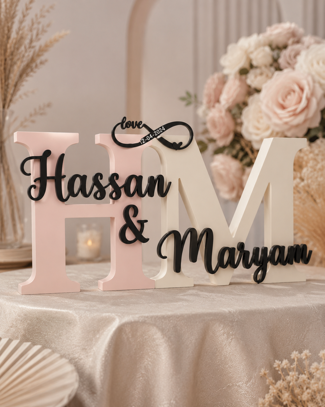 Personalized Wooden Acrylic Name Sign – Custom Alphabet Letter Nursery Décor with Clouds Design - Lina