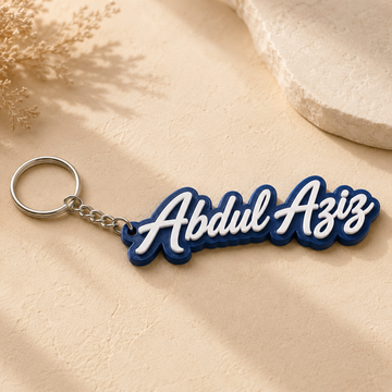 Personalised Name Keychain with Acrylic Base – Custom Script Name Keyring